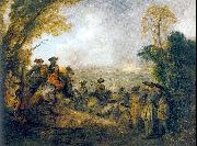 WATTEAU, Antoine On the March oil on canvas